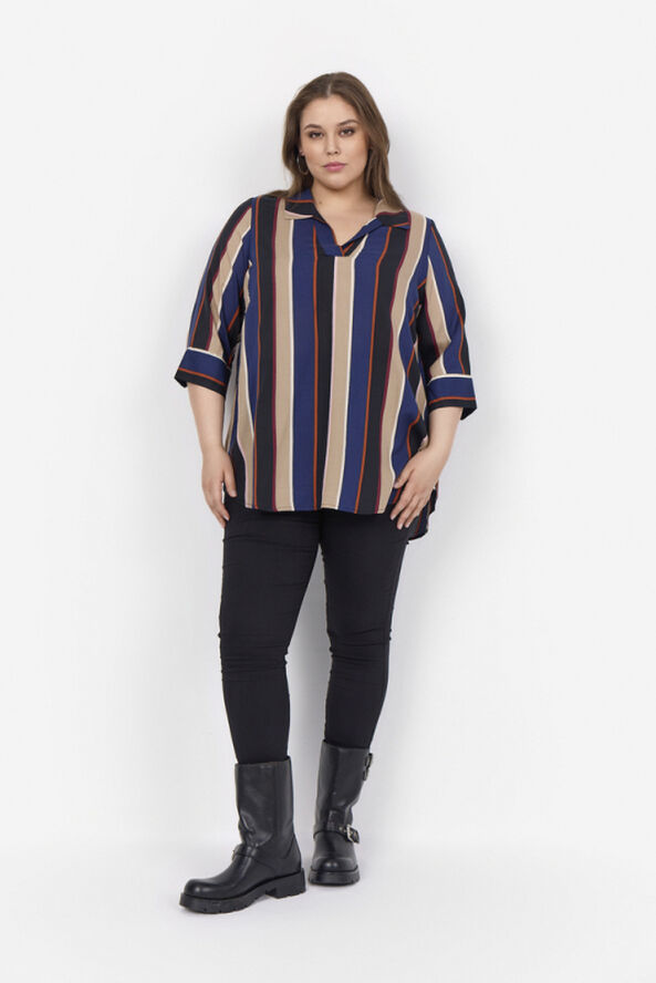 Wasabiconcept Curvy WA-JOSEPHINE 2 Bluse Sort 9999c black combi