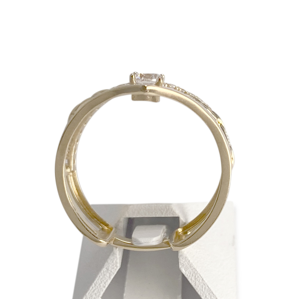 Bague d'occasion or 750 jaune zirconias