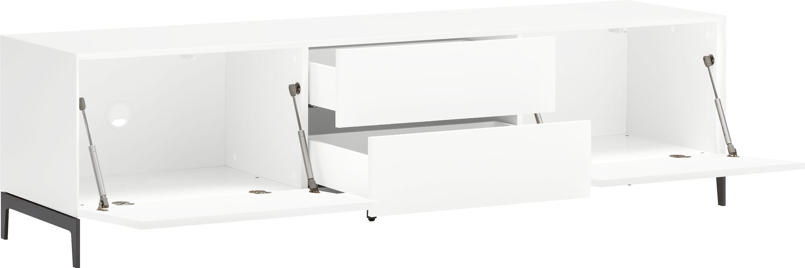 LUX Lowboard - Weiss / B: 180.0 cm x T: 46.0 cm x H: 49.5 cm
