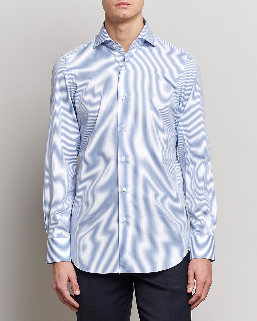 Finamore Napoli Milano Slim Fit Classic Shirt Blue
