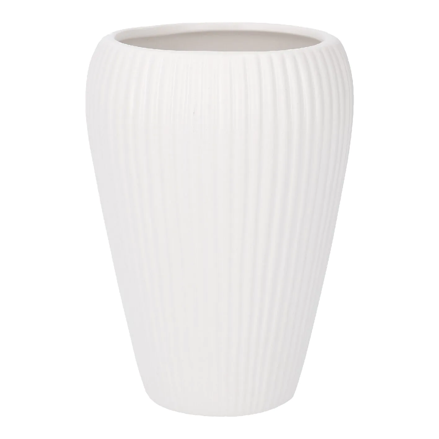 Vase Riffel, weiß-matt, 15 cm