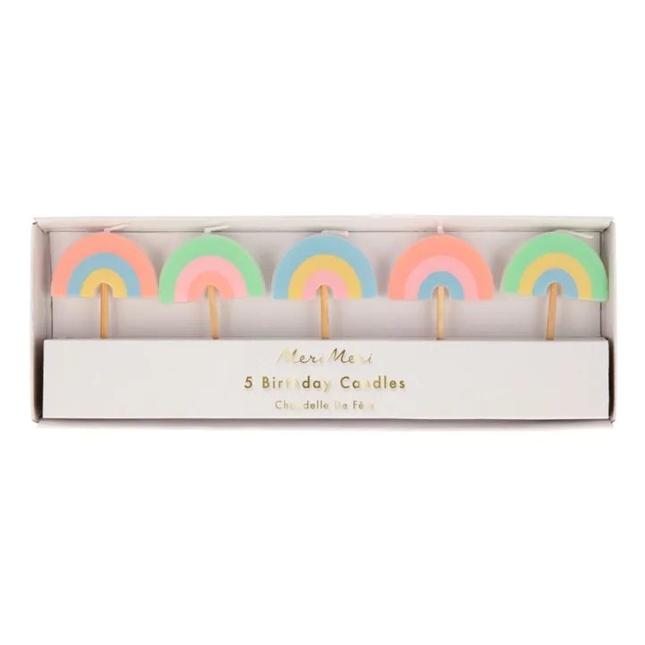 Meri Meri Bougies Arc-en-ciel - Set de 5