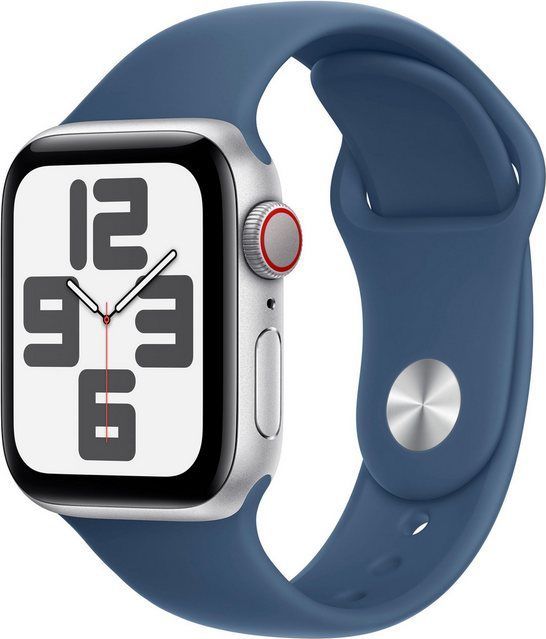 Apple Watch Se GPs + Cellular 40mm Denim Sport Band M/l Smartwatch Silver Aluminium