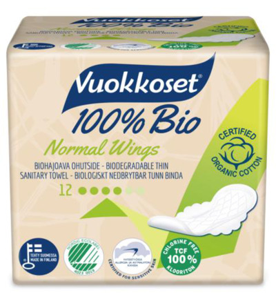 Vuokko set Bio Maandverband normal wings (12 stuks)