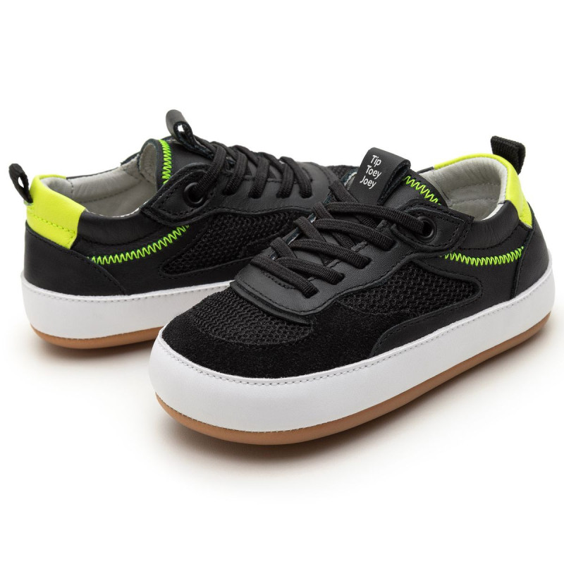 Tip Toey Joey Tip Toey Joey Primeiros Sneakers Step Black Amarelo Neon