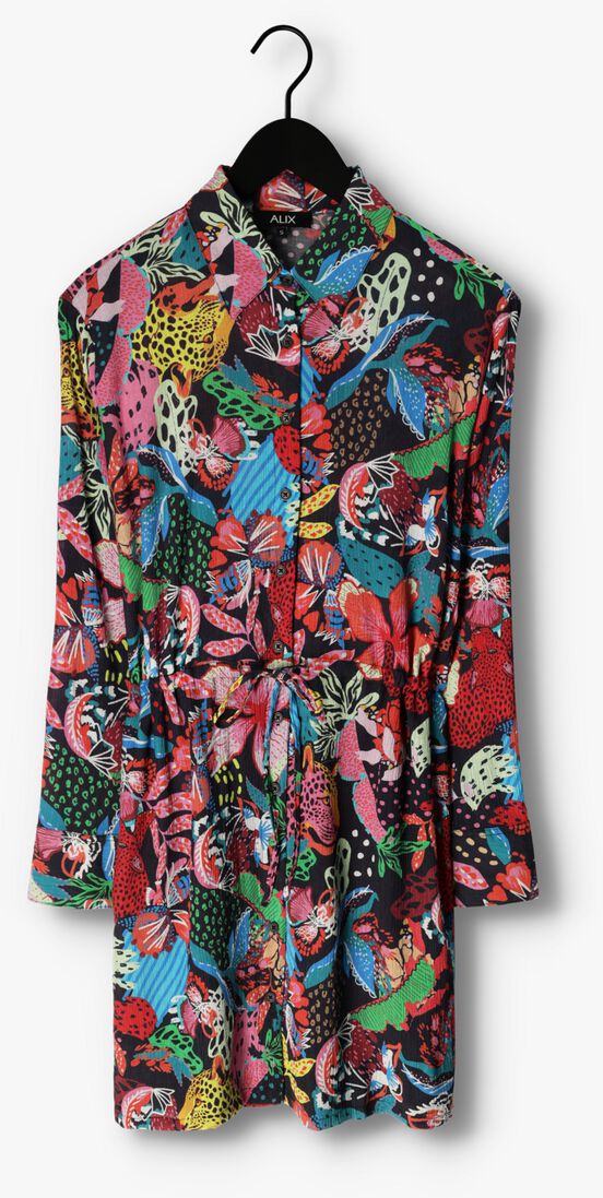 ALIX THE LABEL multi alix the label mini jurk ladies woven wild print crinkle dress