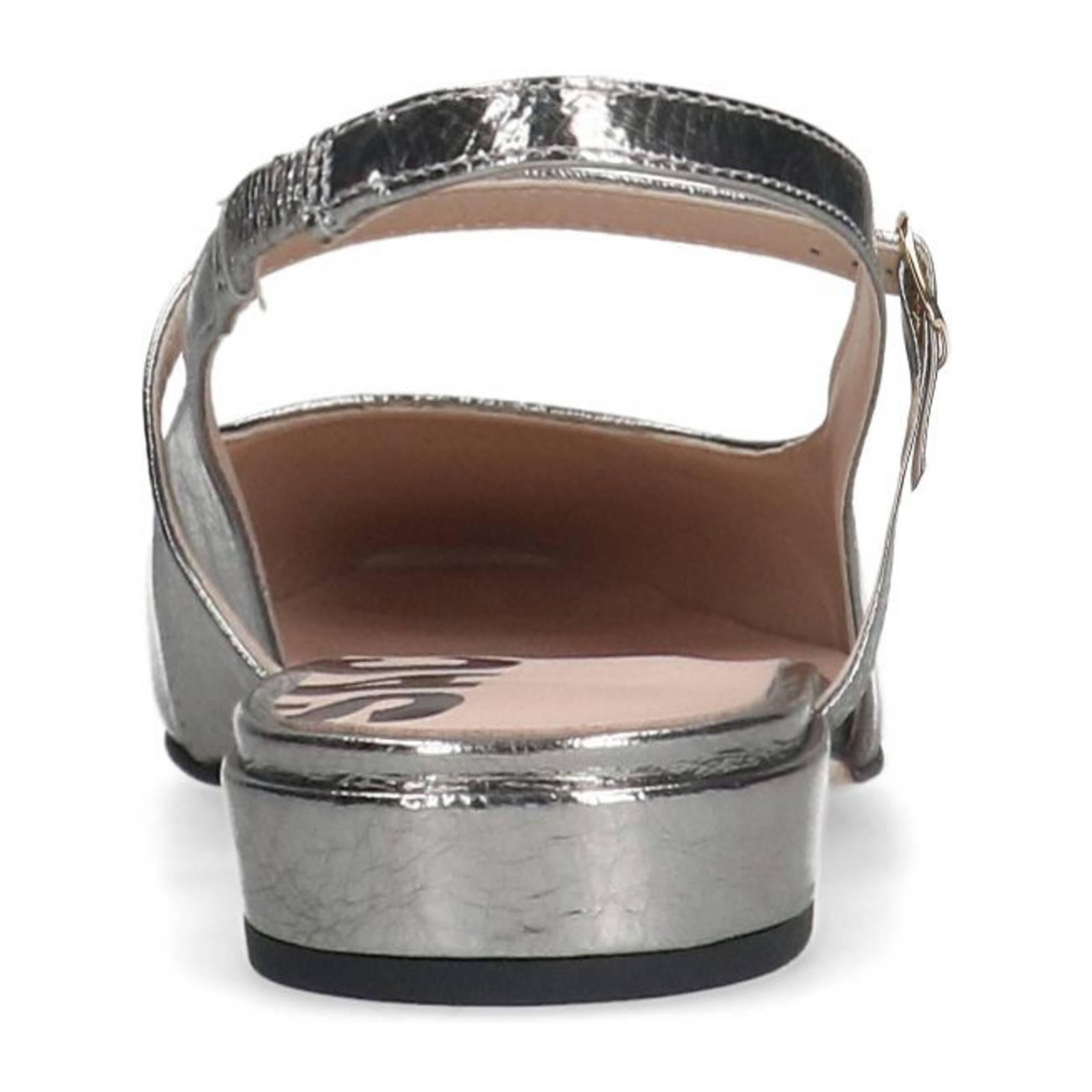 Sacha leren slingback loafers zilver