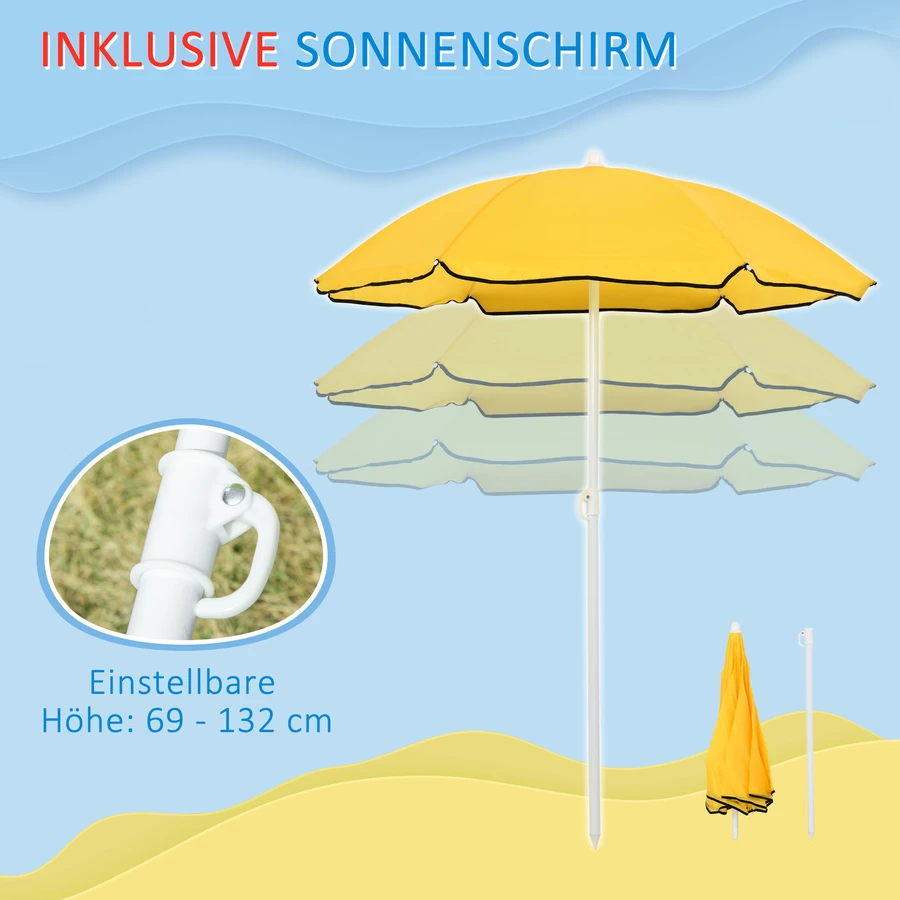 HOMCOM Sandspielzeug mit Sonnenschirm bunt