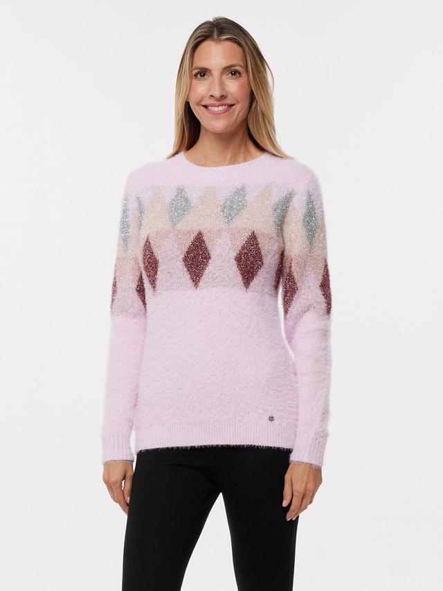 Pullover in Flausch-Lurexgarn