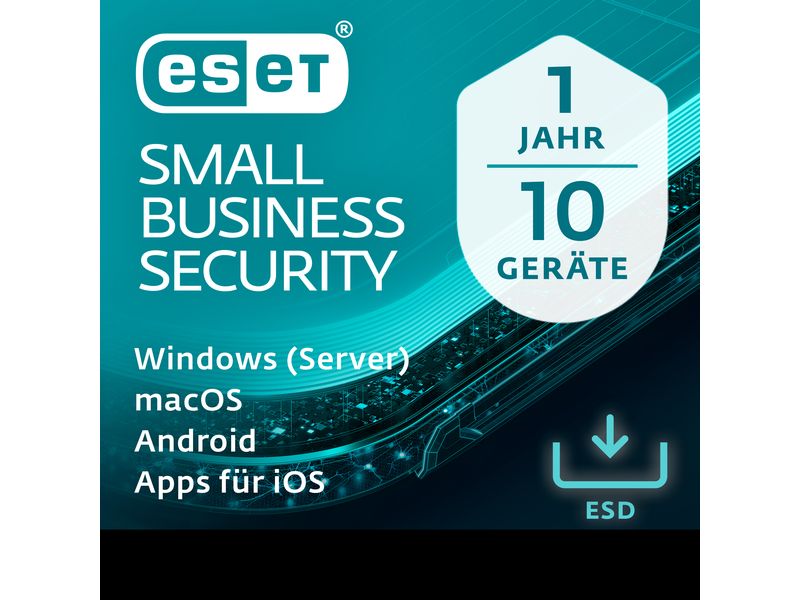 ESET Small Business Security ESD, Voll., 10 User, 1 Jahr, M Zuverlässiger Schutz für Selbstständige und kleine Unternehmen