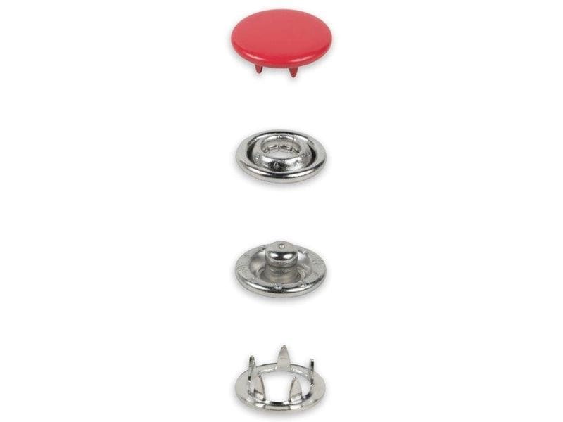 Prym Druckknöpfe Jersey 12 mm, Rot Bunt lackierte Jersey Druckknöpfe