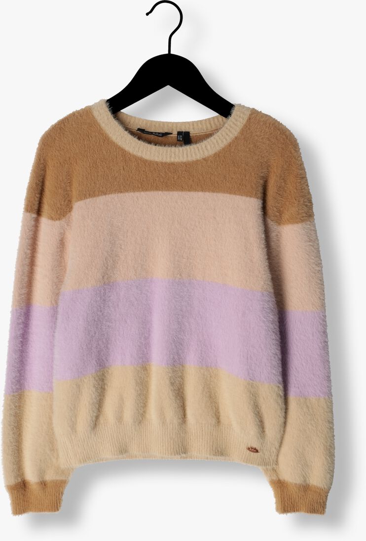 NOBELL paarse nobell trui kes girls blocked striped knitted sweater lilac