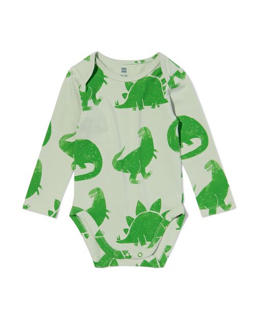 body coton bio extensible avec dino vert