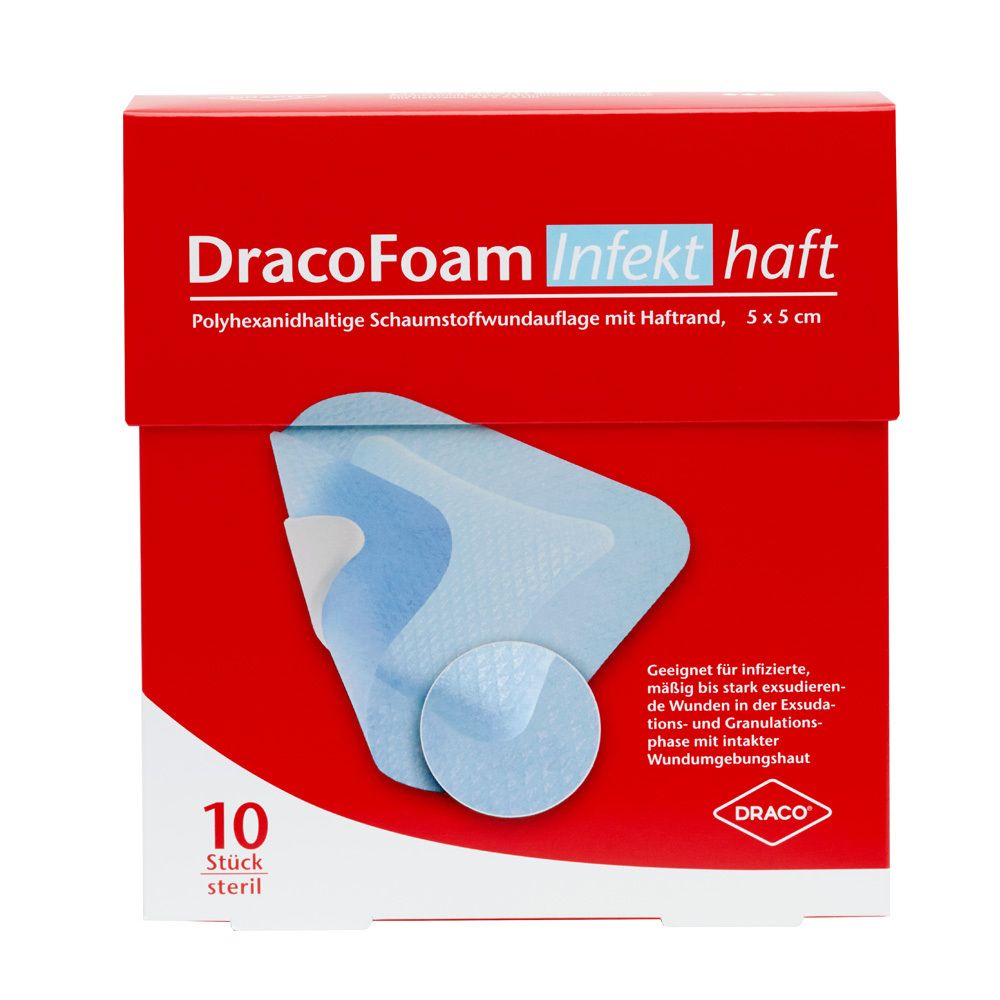 DracoFoam Infekt haft steril 5 x 5 cm
