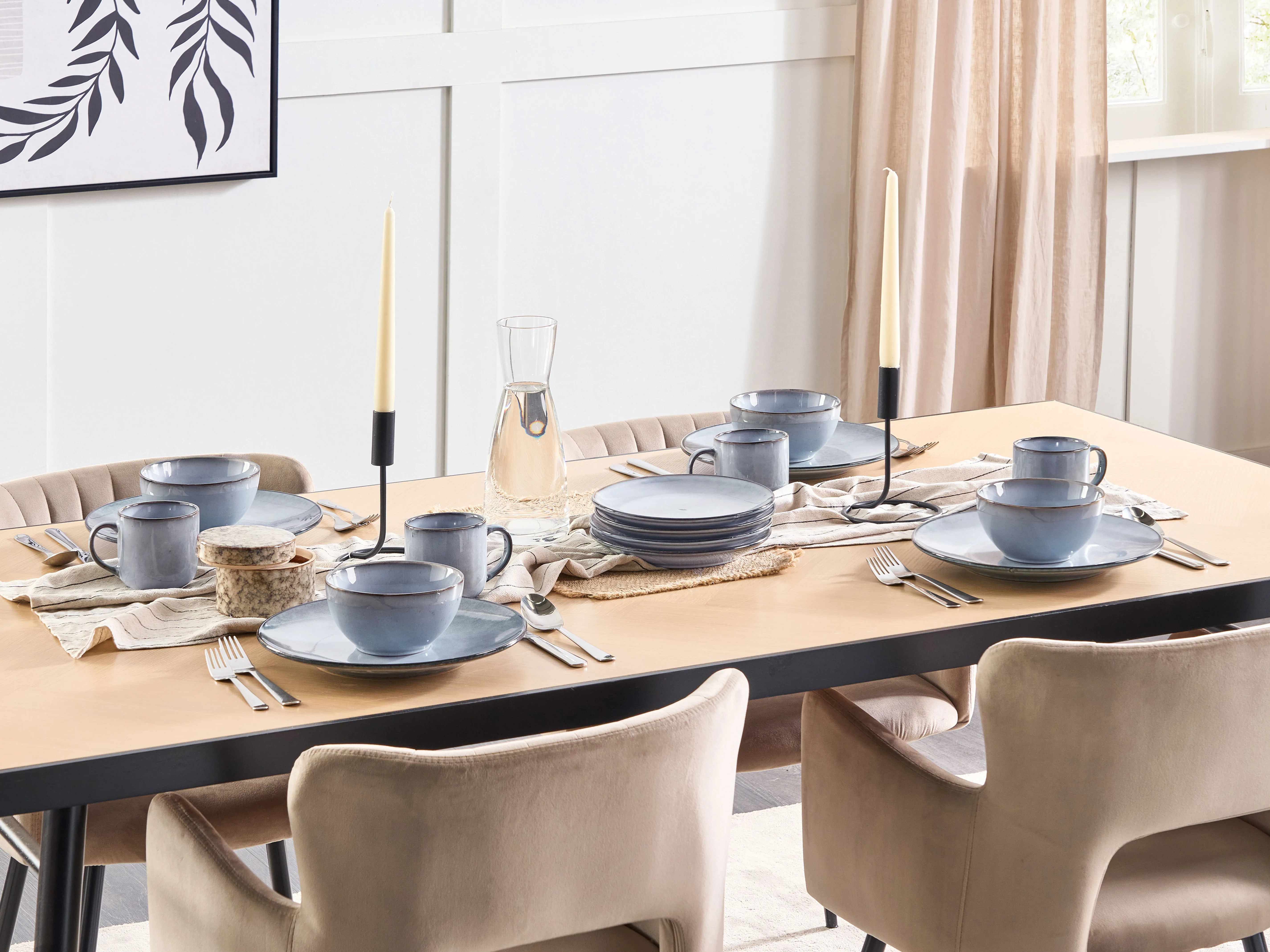 Set van 4 bijzetborden JUNIPER Steengoed Lichtblauw