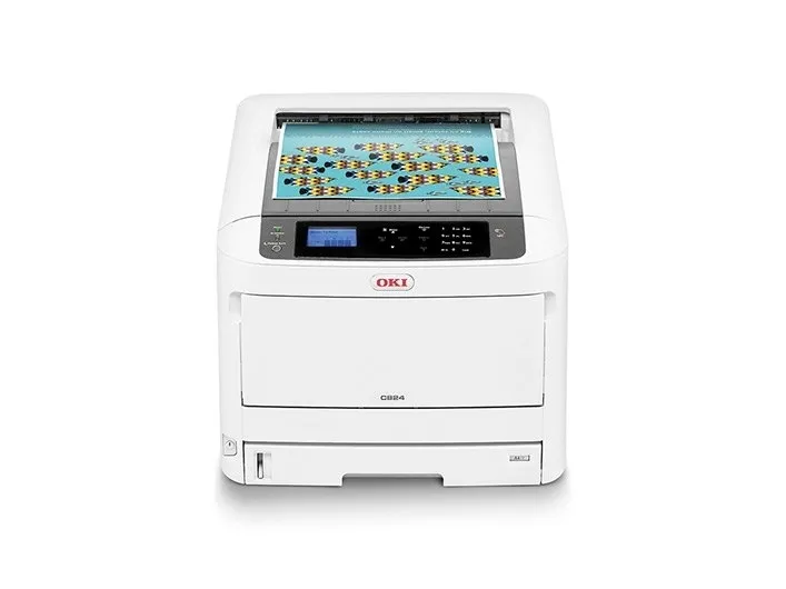 OKI C824dn - Printer - farve - Duplex - LED - A3 - 1200 x 600 dpi - op til 26 spm (mono) / op til 26 spm (farve) - kapacitet: 400 ark - USB 2.0, Gigabit LAN, USB 2.0 vært