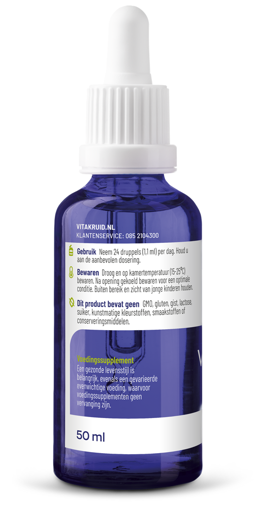 Vitakruid Vegan Omega 3 Algenolie 1250 Tryglyceriden 500 Dha (50 ml)