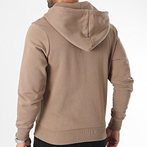Sweat Zippé Capuche Marron