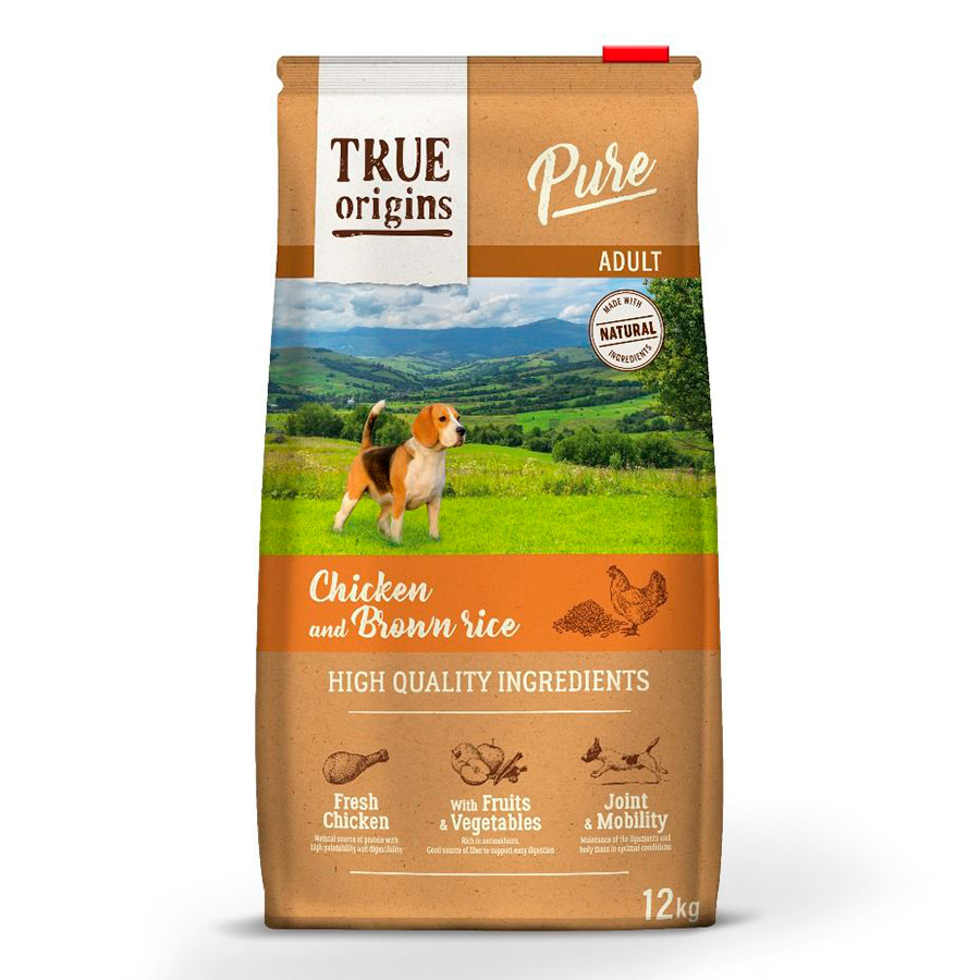 kg de ração True Origins Pure Adult sabor Frango e Arroz para cães