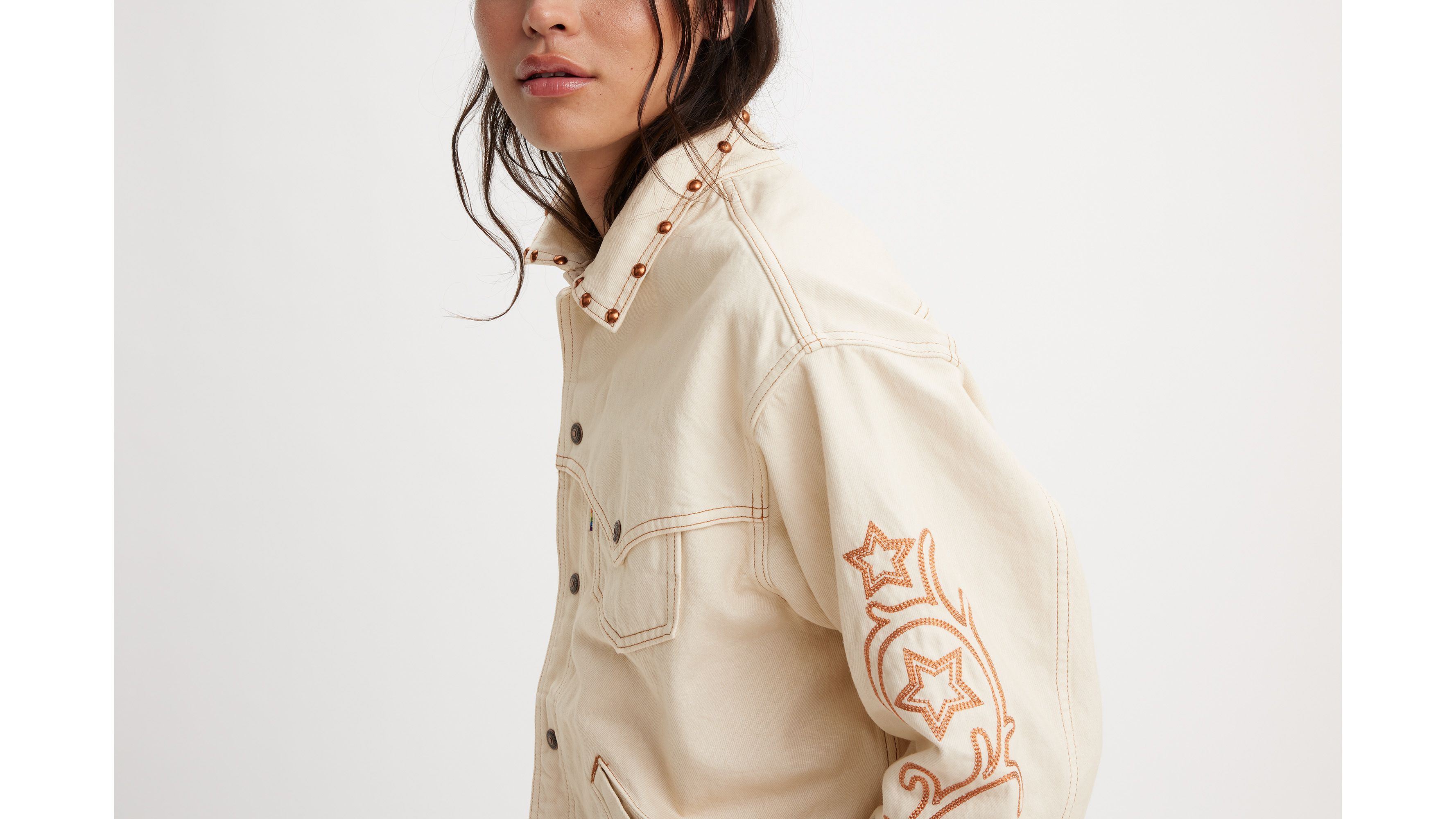 Levi's® Pride Veste Trucker Western Liberation - Rodeo Boots Trucker - Blanc
