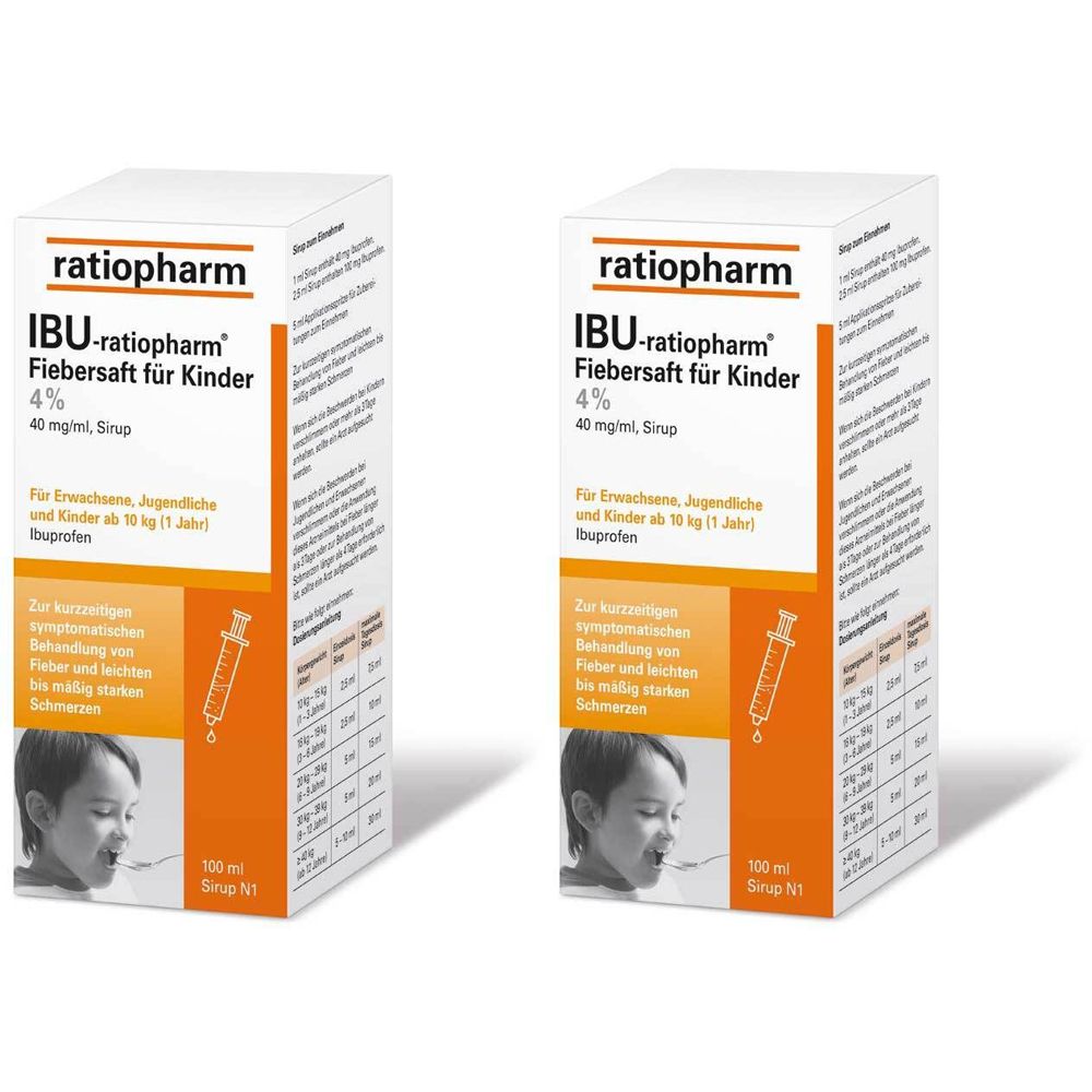 IBU-ratiopharm® 4 % Fiebersaft für Kinder 200 mg/5 ml Sirup
