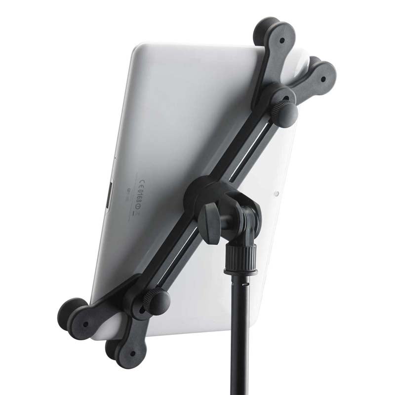 Hilec MEDIA2 tablet-houder voor microfoonstatief zwart