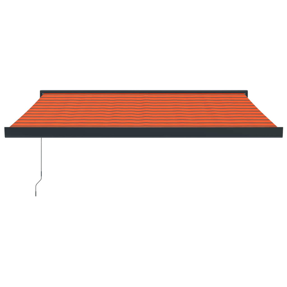 Auvent rétractable orange et marron 3x2,5 m tissu et aluminium