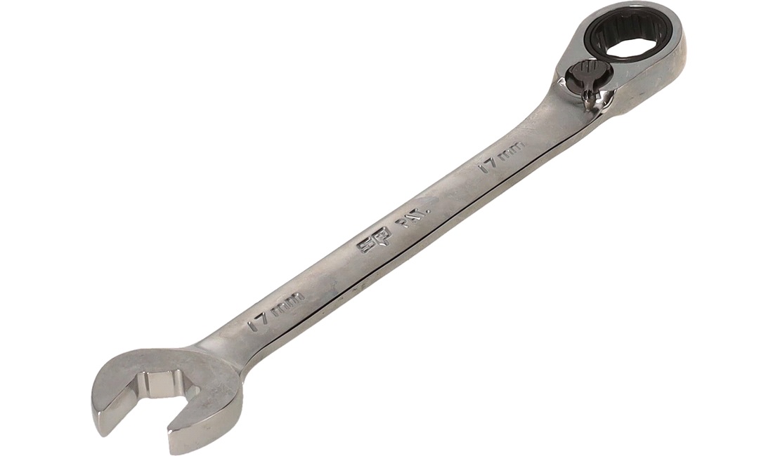 Ringgaffelnøgle 17mm m/skralde vendbar