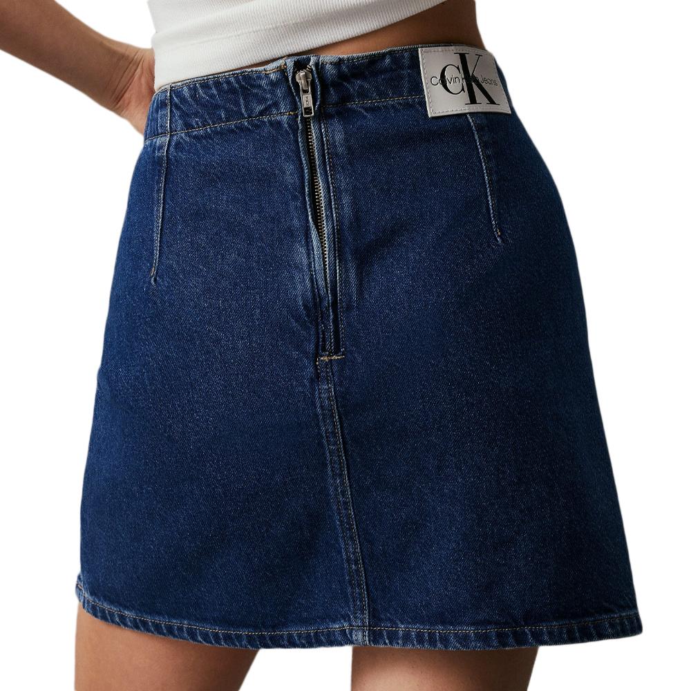 Calvin Klein Jeans Jupe en Jean Bleu Femme Calvin Klein Jeans A Line Darted