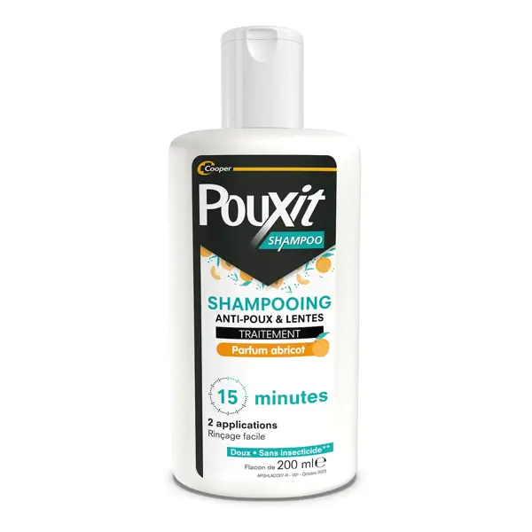 Pouxit Shampoo Shampooing parfum abricot Traitement anti-poux et lentes 200 ml