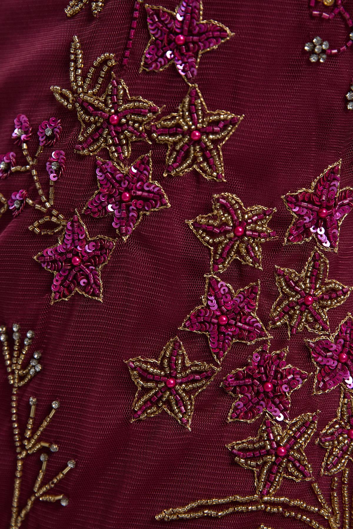 KarenMillen Robe Mini en Organdi Tissé Ornée d'Appliqués Floraux