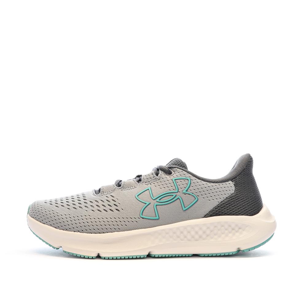 Under Armour Chaussures de Running Grise/Turquoise Femme Under Armour Charged Pursuit