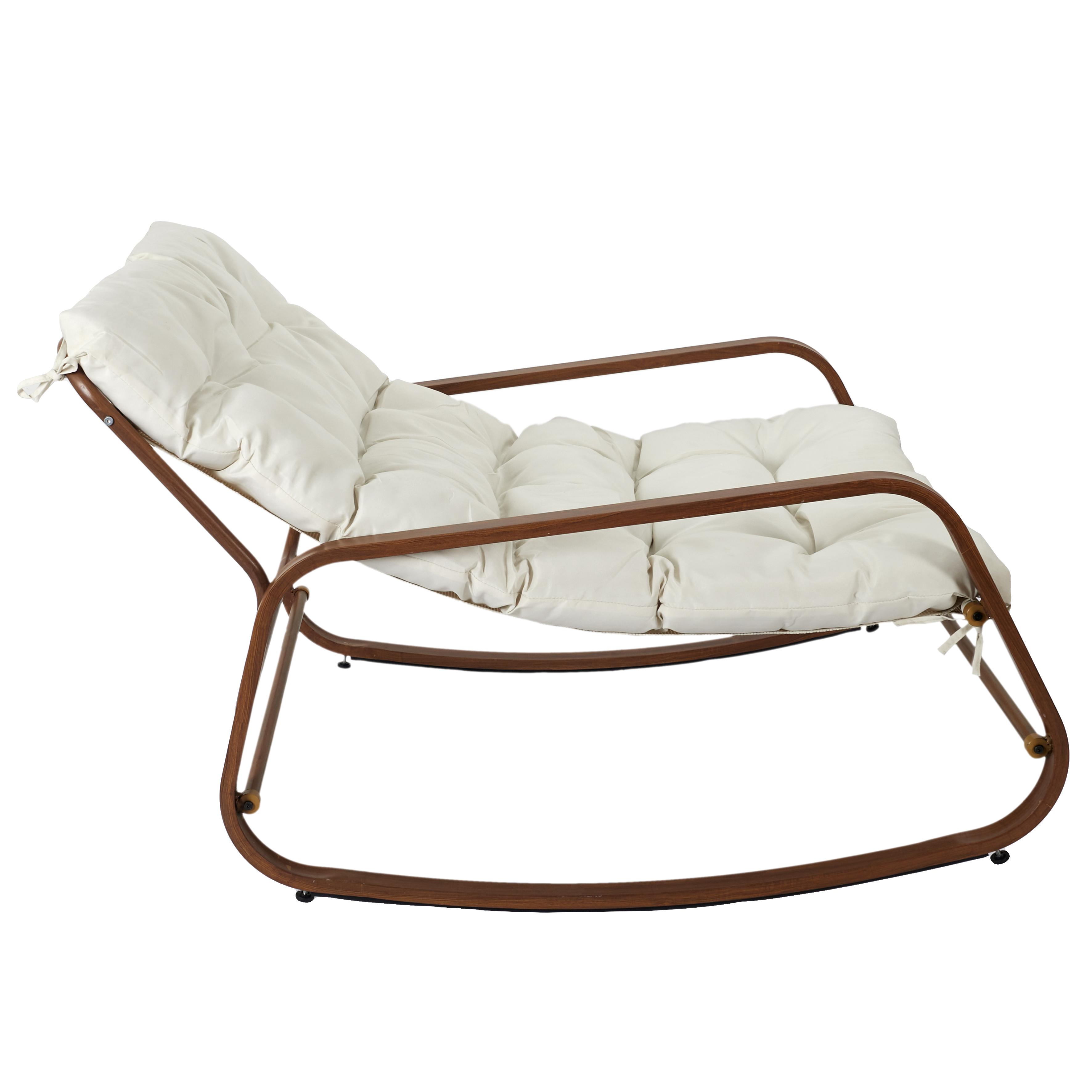 FAUTEUIL BASCULE MIAMI IMITATION BOIS 92X69X130CM