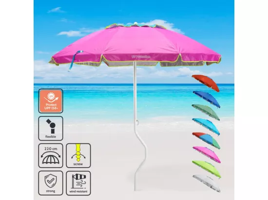 Parasol de plage léger visser protection UV 220 cm Solis