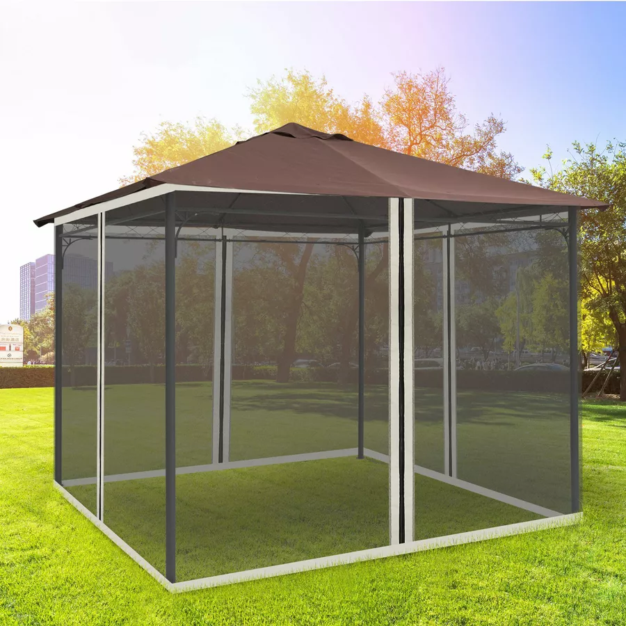 Outsunny Moskitonetz für 3 x 3 Pavillons bunt