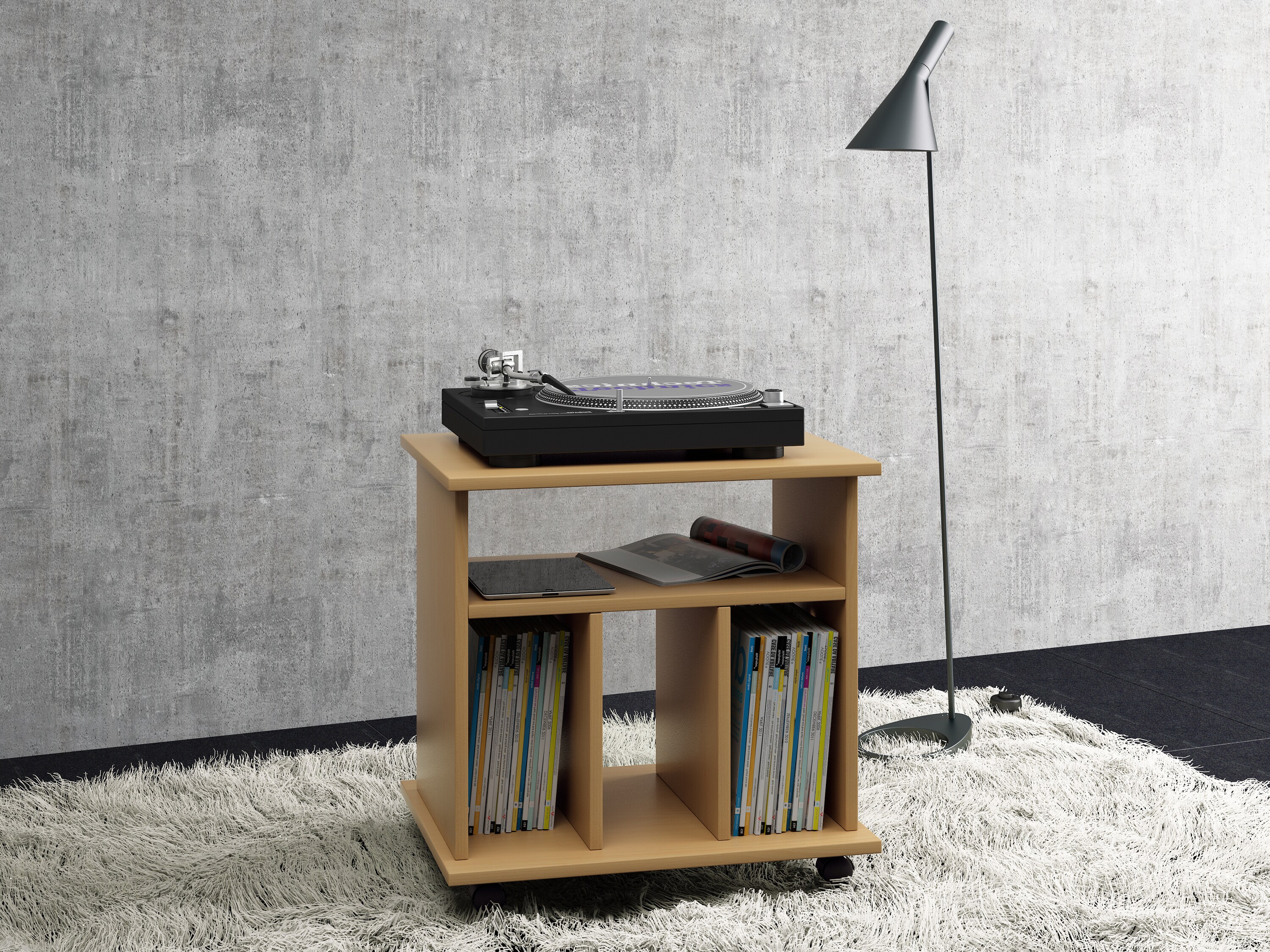 VCM Holz Beistelltisch Couchtisch Sofatisch Rollen rollbar Kaffeetisch Tabina