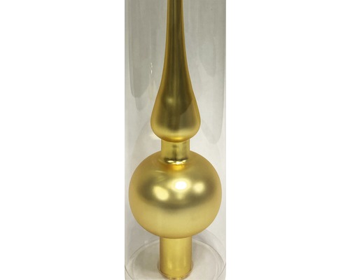 Lafiora glazen kerstboomtopper, 28 cm hoog, mat goud