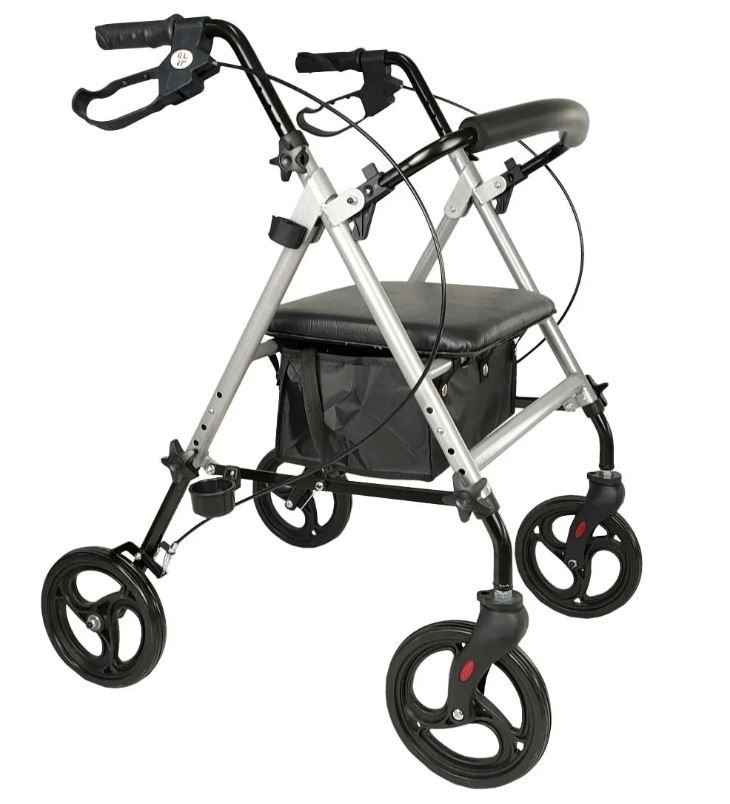 Ausilium Rollator aus leichtem Aluminium, 4 Räder, zusammenklappbar