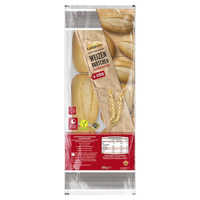 GOLDÄHREN Weizenbrötchen 0,3 kg