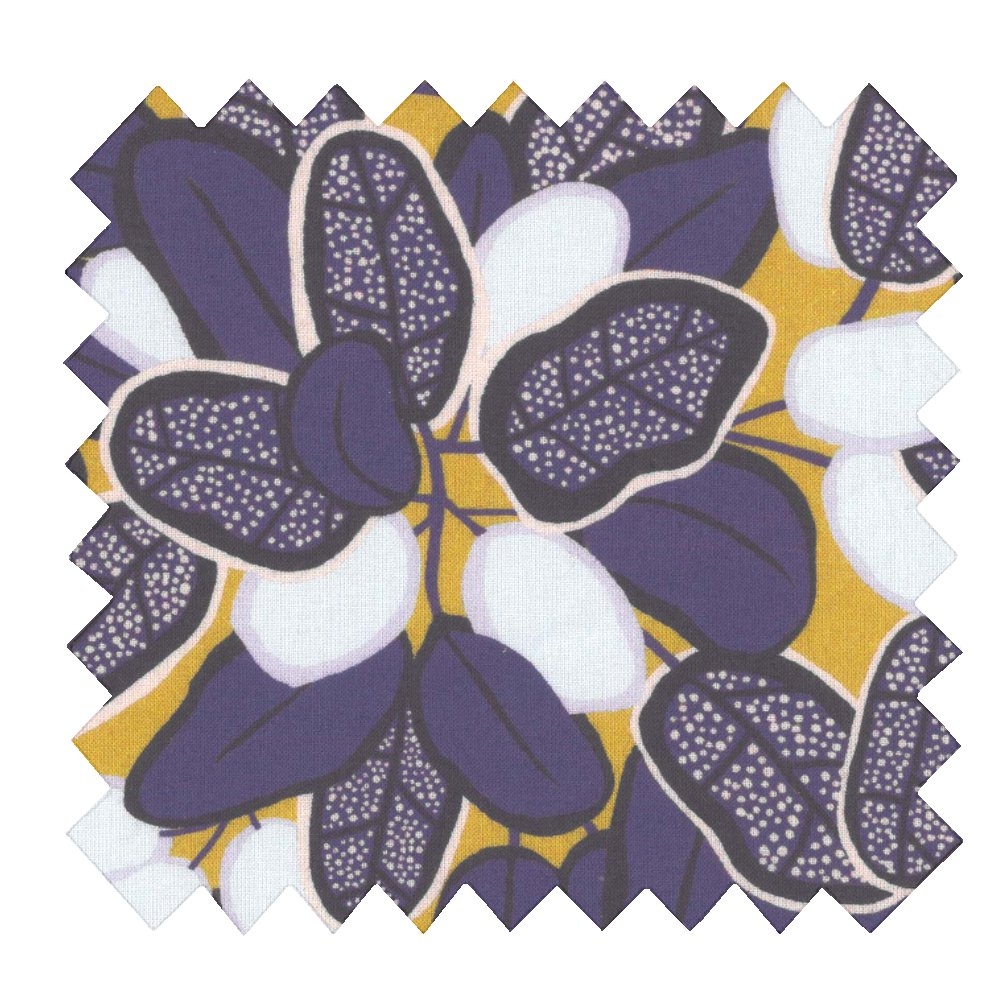 Coupon Tissu 1 M Ex2542 Kumquat Marine Moutarde