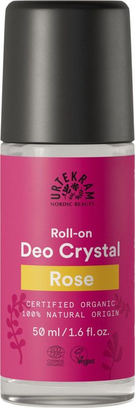 Urtekram - Deo Crystal Roll-on - Roos - 50 ml - Natuurlijke Deodorant