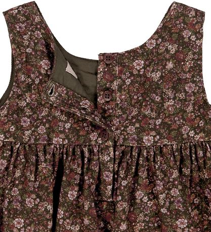 Wheat Kleid - Pinafore Wrinkles - Dark Army Blumen