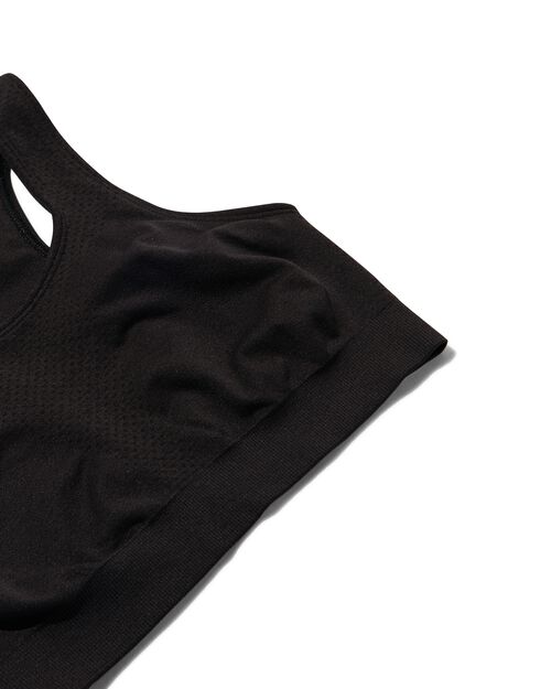 haut de sport sans coutures - support moyen noir
