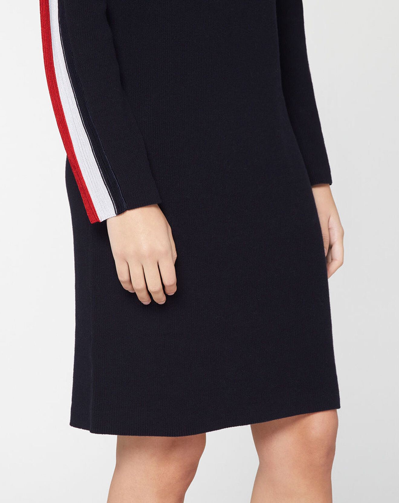 Tommy Hilfiger Robe pull droite Global Stripe bleu marine