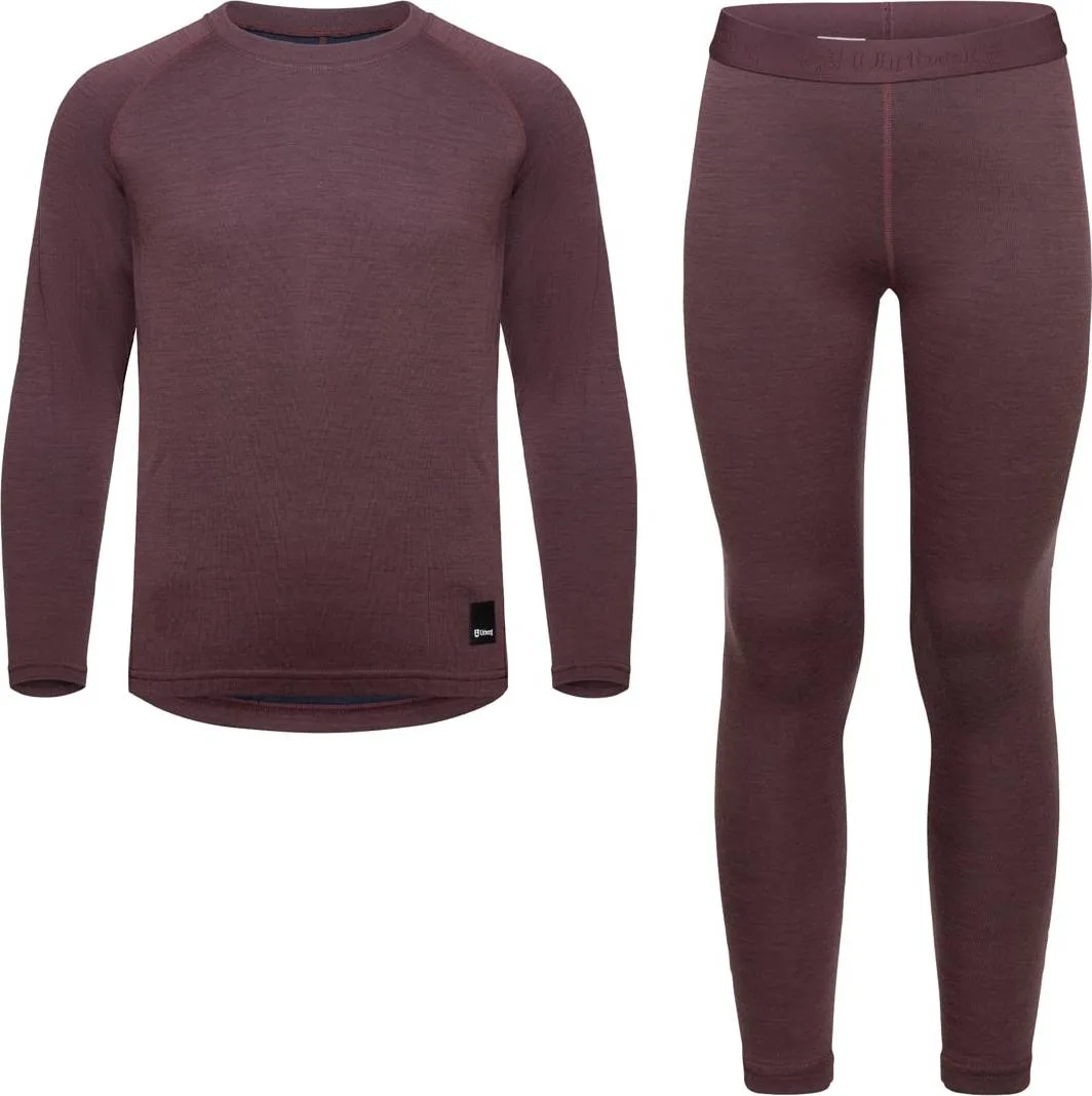 Urberg Merino-Bamboo Base Layer Set Jr Huckleberry/Blue Nights