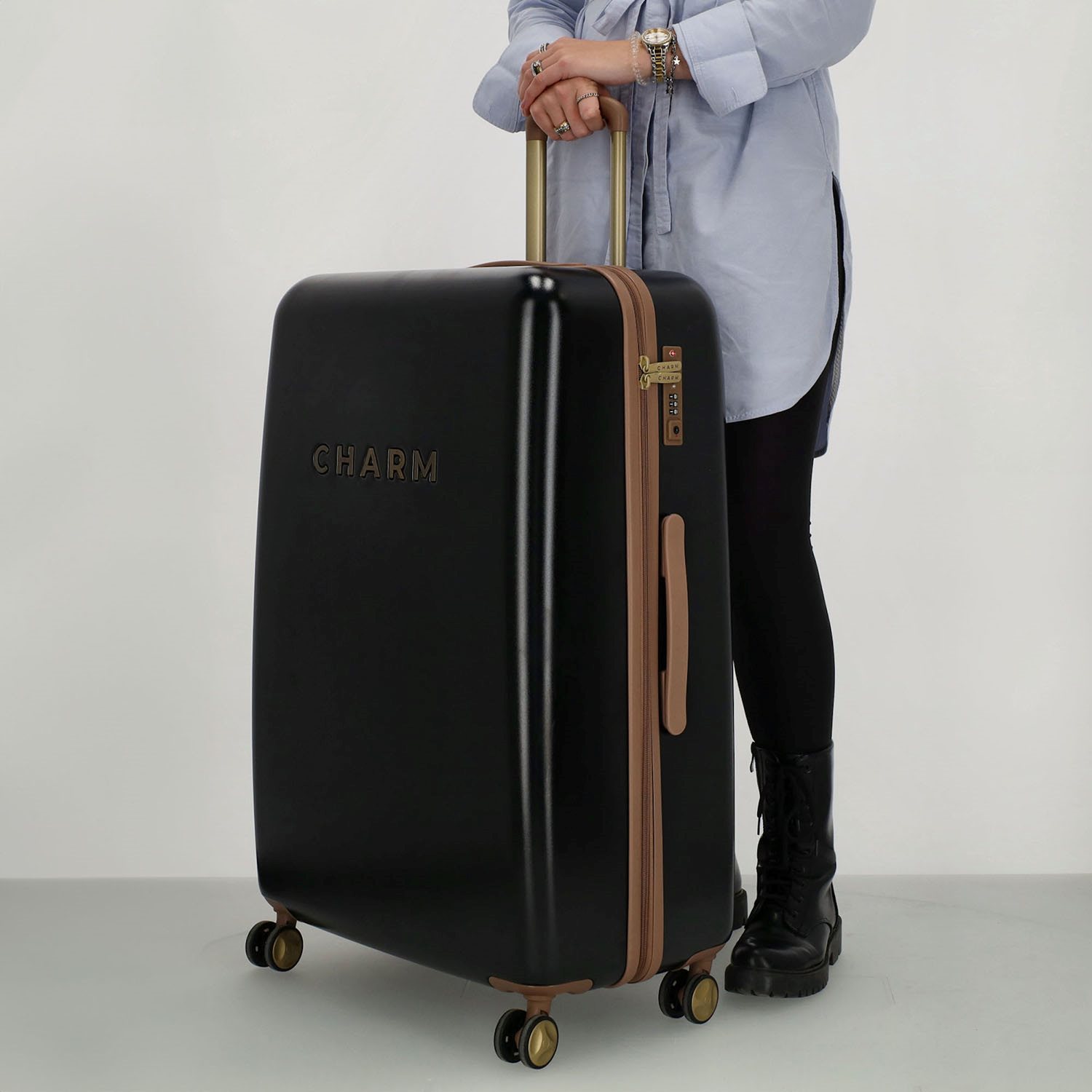 Charm London Travel Trolley L zwart