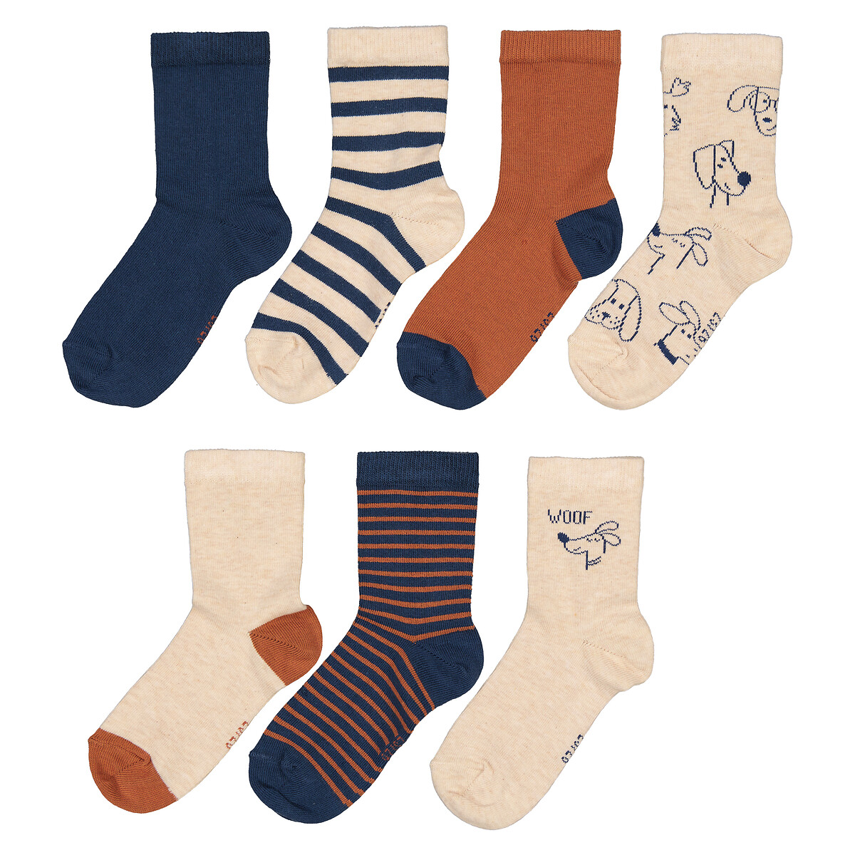 COLEÇÃO LA REDOUTE<br>Conjunto de 7 pares de meias