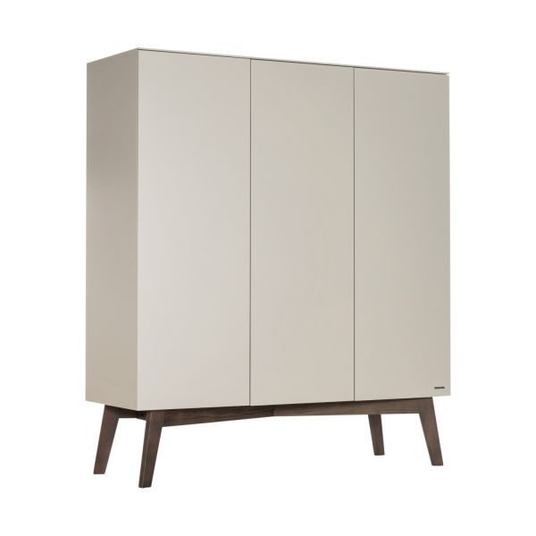 Kidsmill Sixties Kledingkast 3-deurs Oatmeal / Walnoot