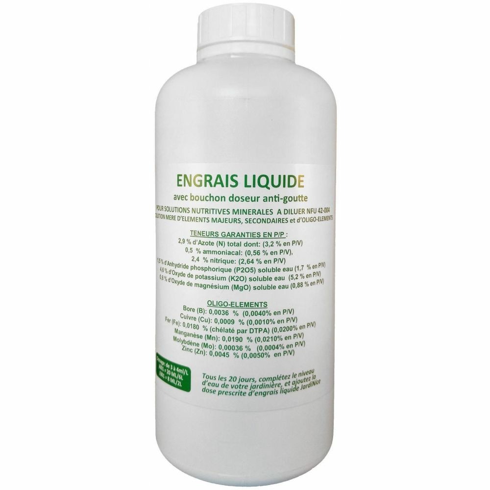 Engrais liquide avec bouchon doseur anti-goutte 1000 ml