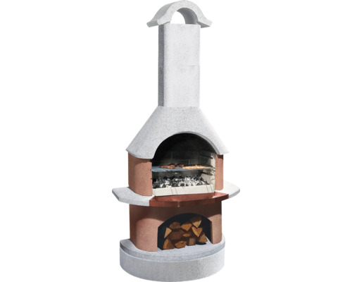 Buschbeck barbecuehaard Bologna 65 x 110 x 210 cm betonwit terracotta